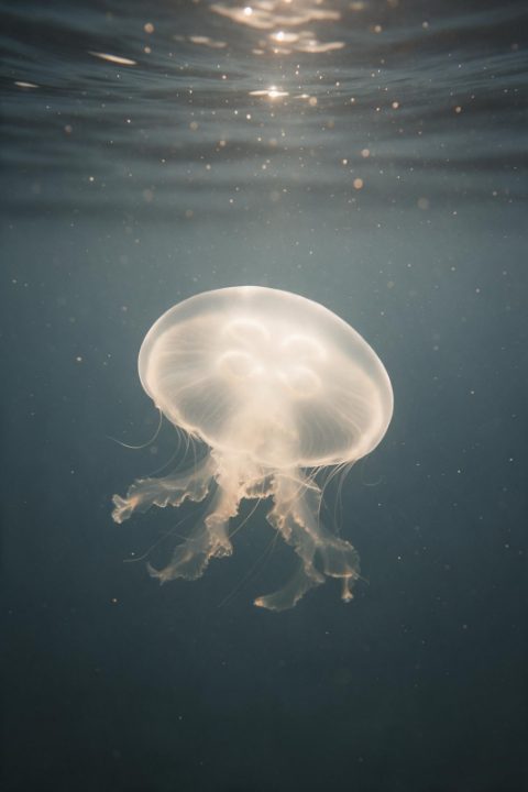 A moon jellyfish